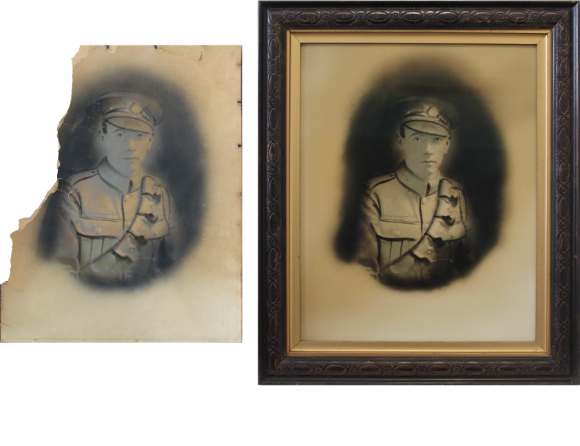 Paper restoration and frame fitting